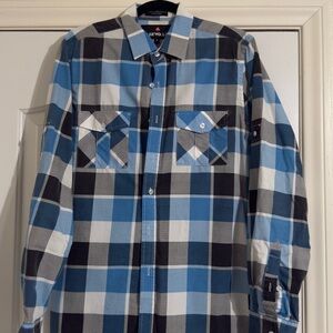 Airwalk Blue and Black Checkered Casual Shirt